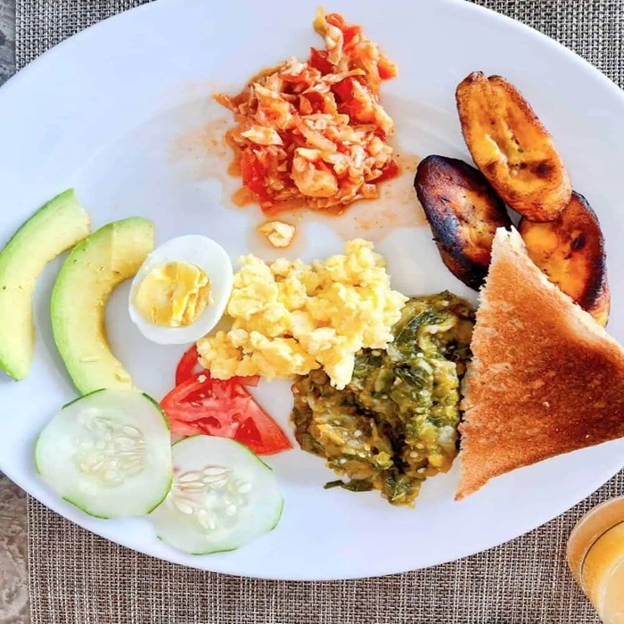 Antiguan Breakfast with Chop up and — Atlas Breakfast House