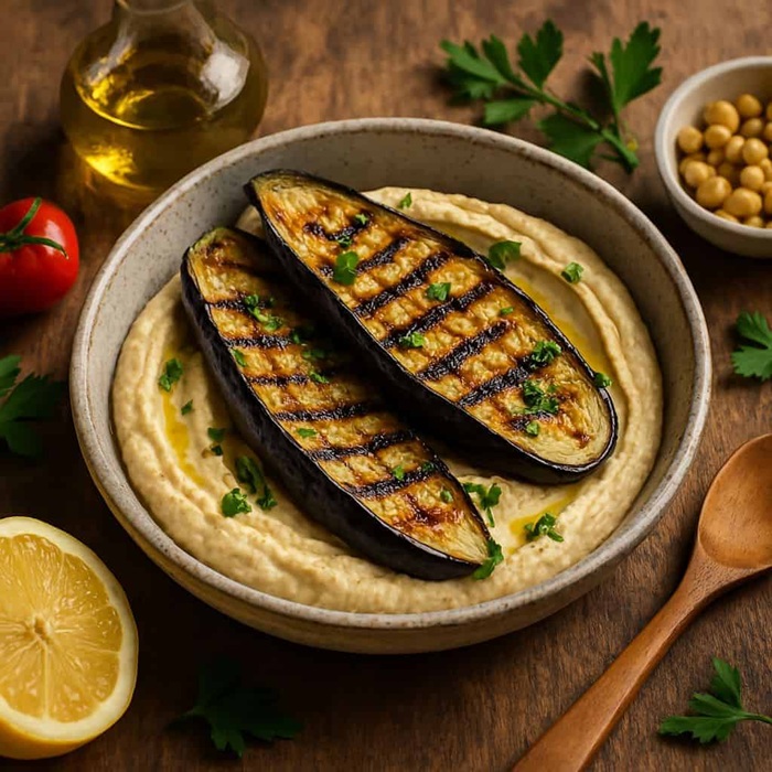 Aubergine & Hummus Grills — Le Petit Bistro